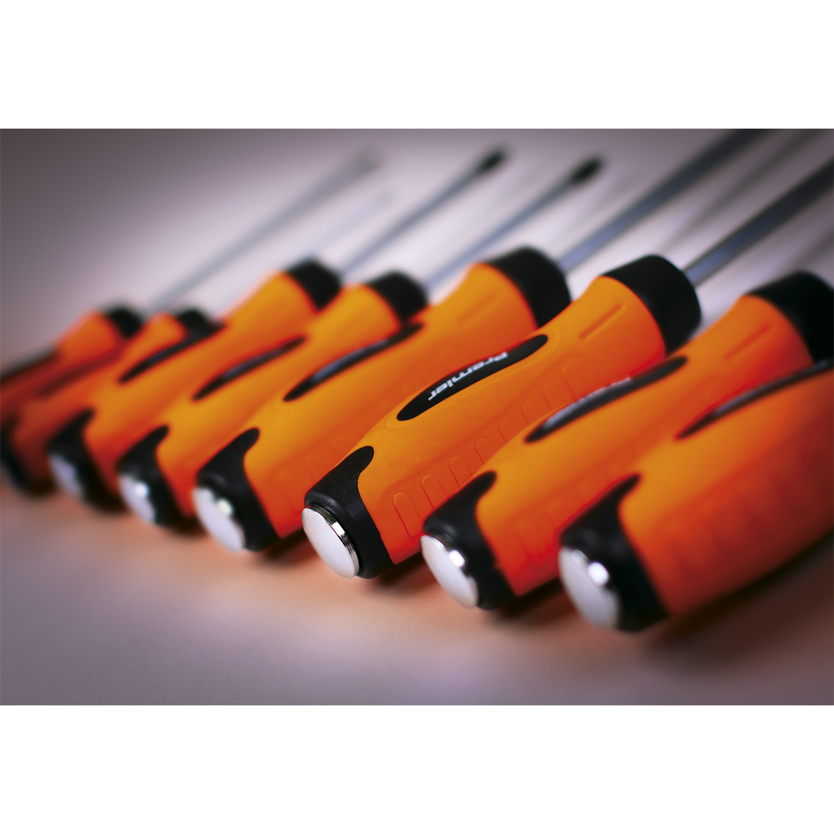 Hammer-Thru Screwdriver Set 8pc - Hi-Vis Orange HV004