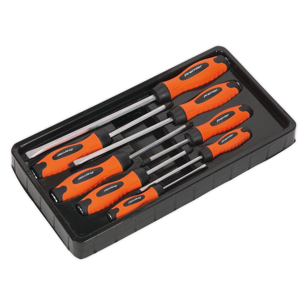 Hammer-Thru Screwdriver Set 8pc - Hi-Vis Orange HV004
