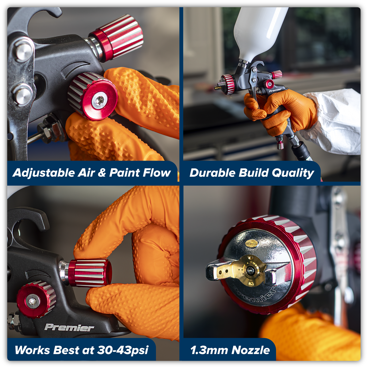 Professional HVLP Gravity Feed Spray Gun 1.3mm Set-Up HVLP01