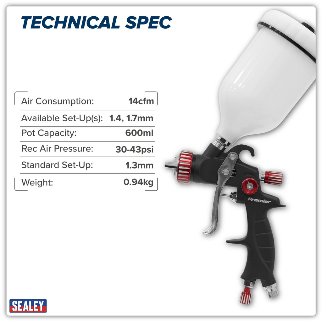 Professional HVLP Gravity Feed Spray Gun 1.3mm Set-Up HVLP01