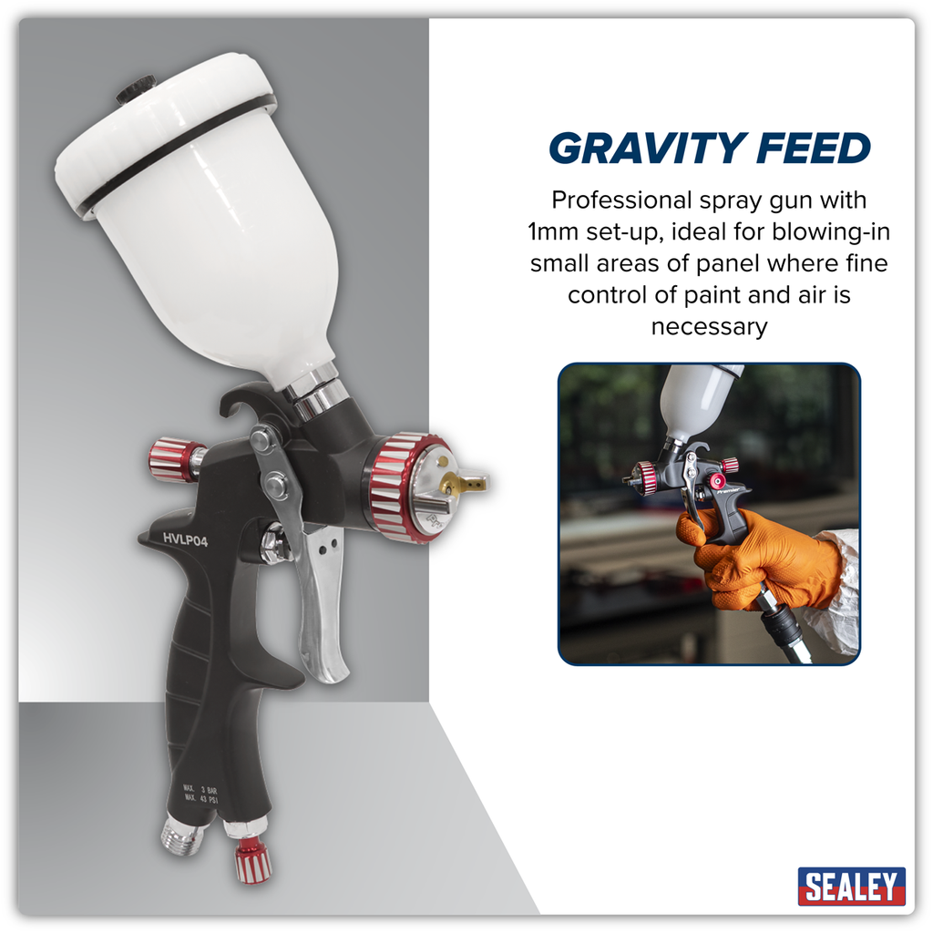 Professional HVLP Gravity Feed Touch-Up Spray Gun 1mm Set-Up HVLP04