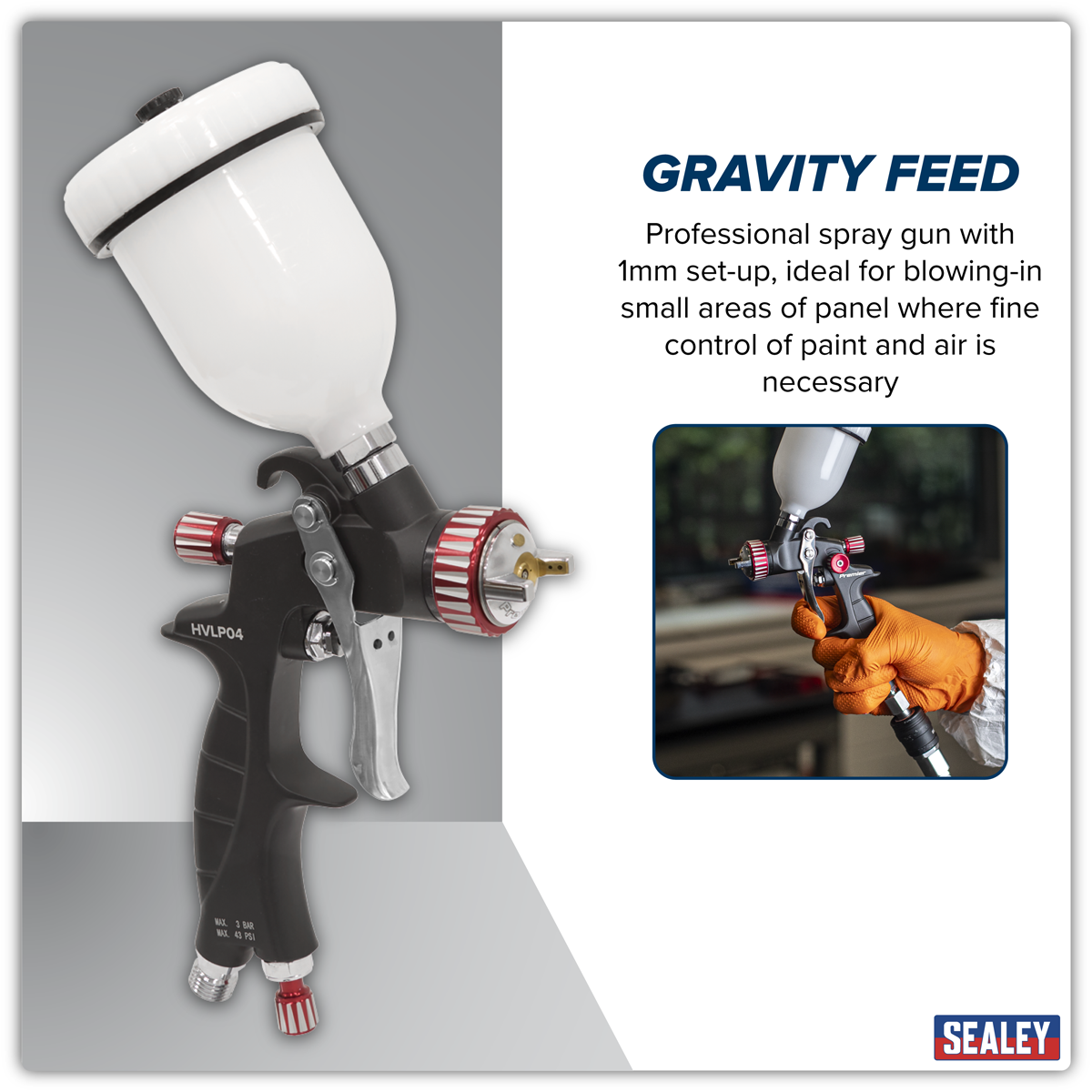 Professional HVLP Gravity Feed Touch-Up Spray Gun 1mm Set-Up HVLP04