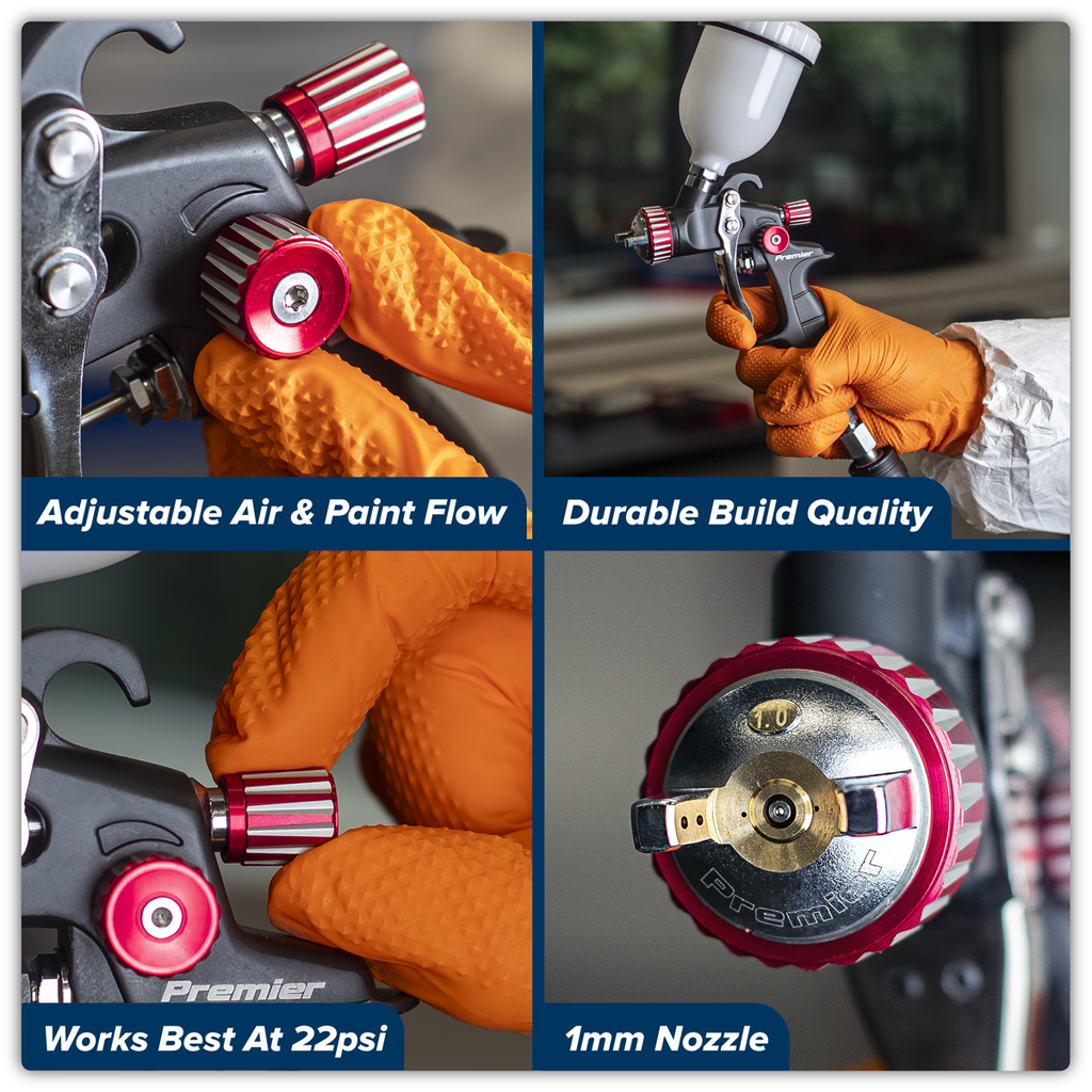 Professional HVLP Gravity Feed Touch-Up Spray Gun 1mm Set-Up HVLP04