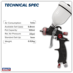 Professional HVLP Gravity Feed Touch-Up Spray Gun 1mm Set-Up HVLP04