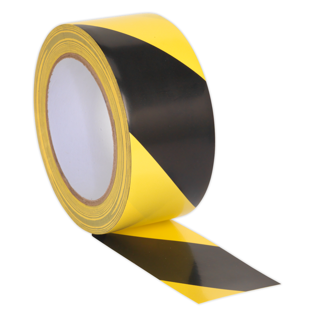 Hazard Warning Tape 50mm x 33m - Black/Yellow HWTBY