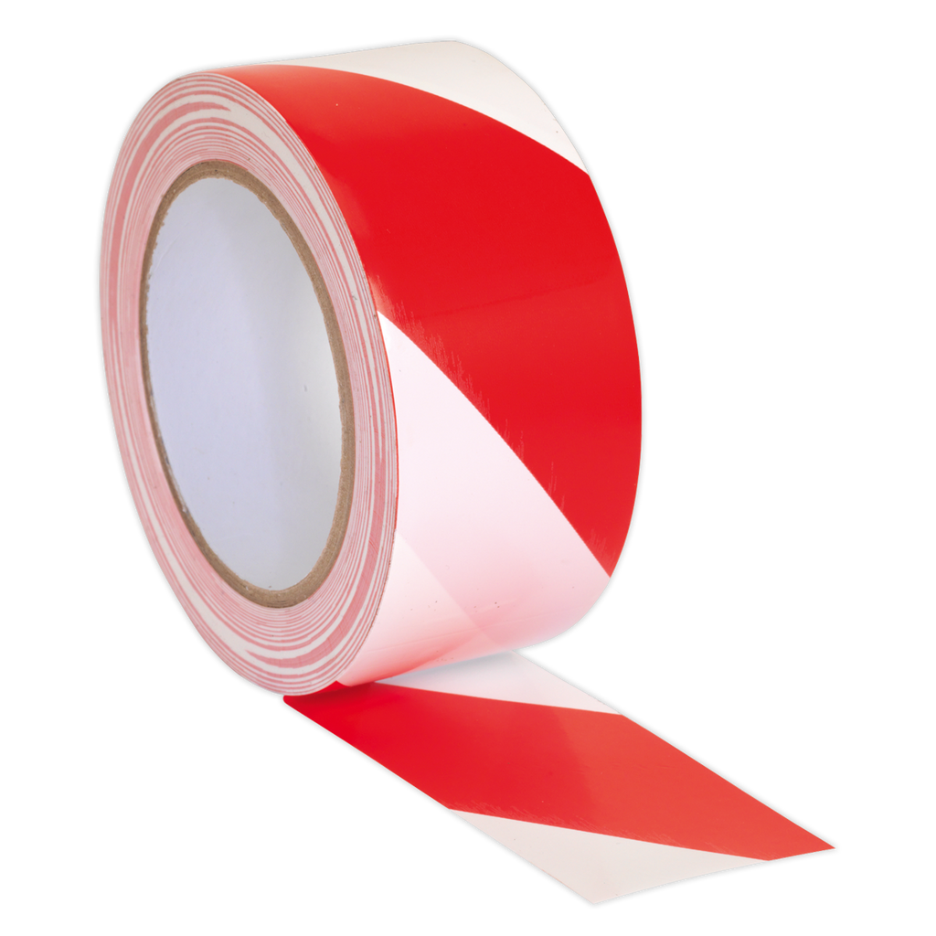 Hazard Warning Tape 50mm x 33m - Red/White HWTRW