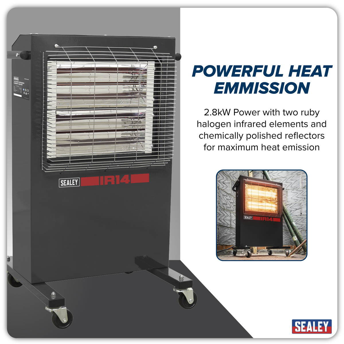 Infrared Cabinet Heater 1.4/2.8kW 230V IR14