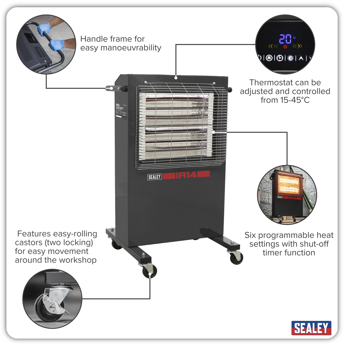 Infrared Cabinet Heater 1.4/2.8kW 230V IR14