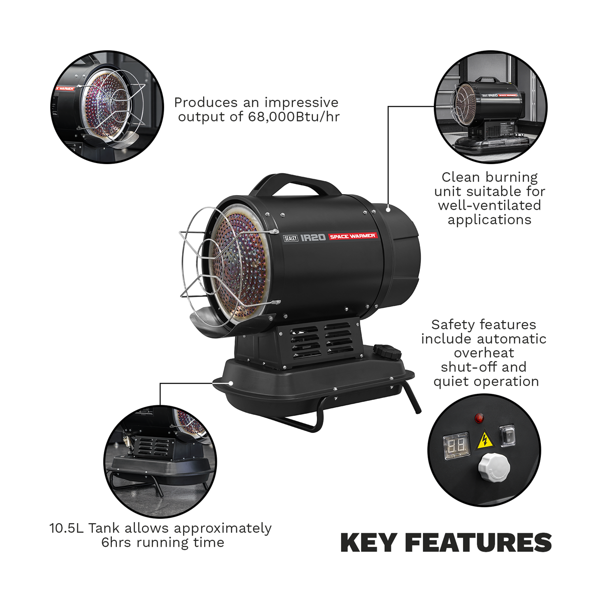 Infrared Kerosene/Diesel Heater 68,000Btu/hr IR20