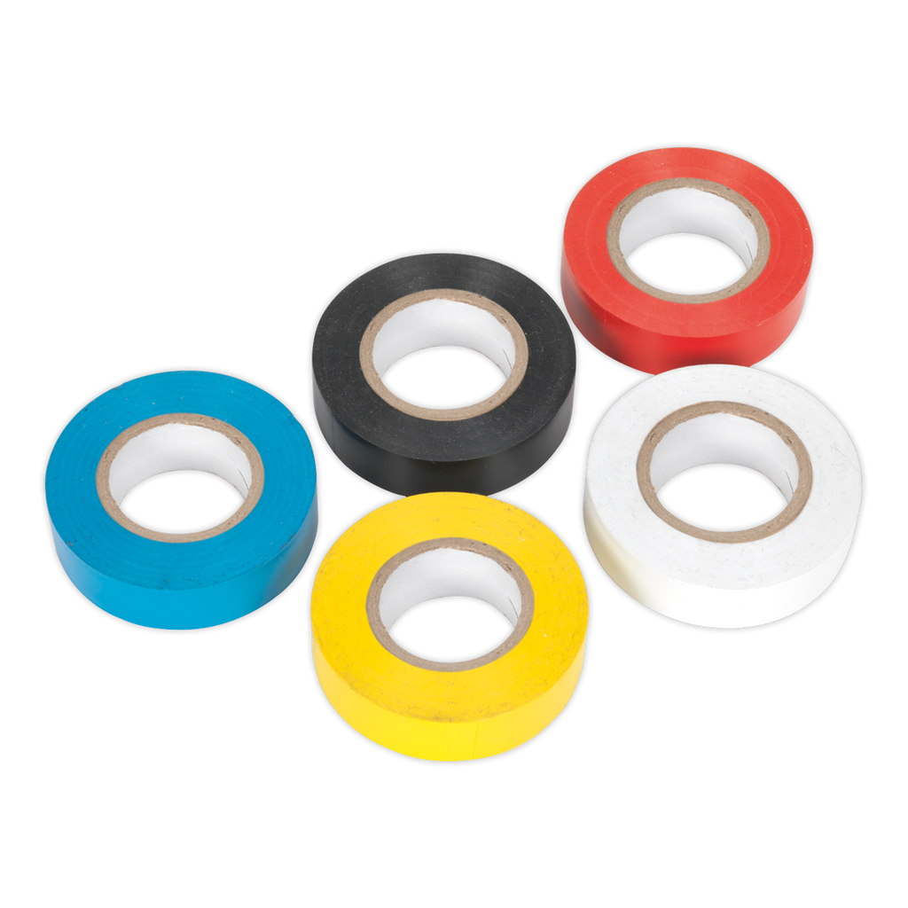 PVC Insulating Tape 19mm x 20m, Mixed Colours - Pack of 10 ITMIX10