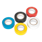 PVC Insulating Tape 19mm x 20m, Mixed Colours - Pack of 10 ITMIX10