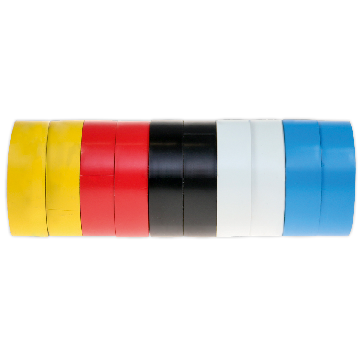 PVC Insulating Tape 19mm x 20m, Mixed Colours - Pack of 10 ITMIX10