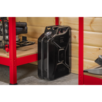 Screw Cap Metal Jerry Can 20L - Black JC20SCB