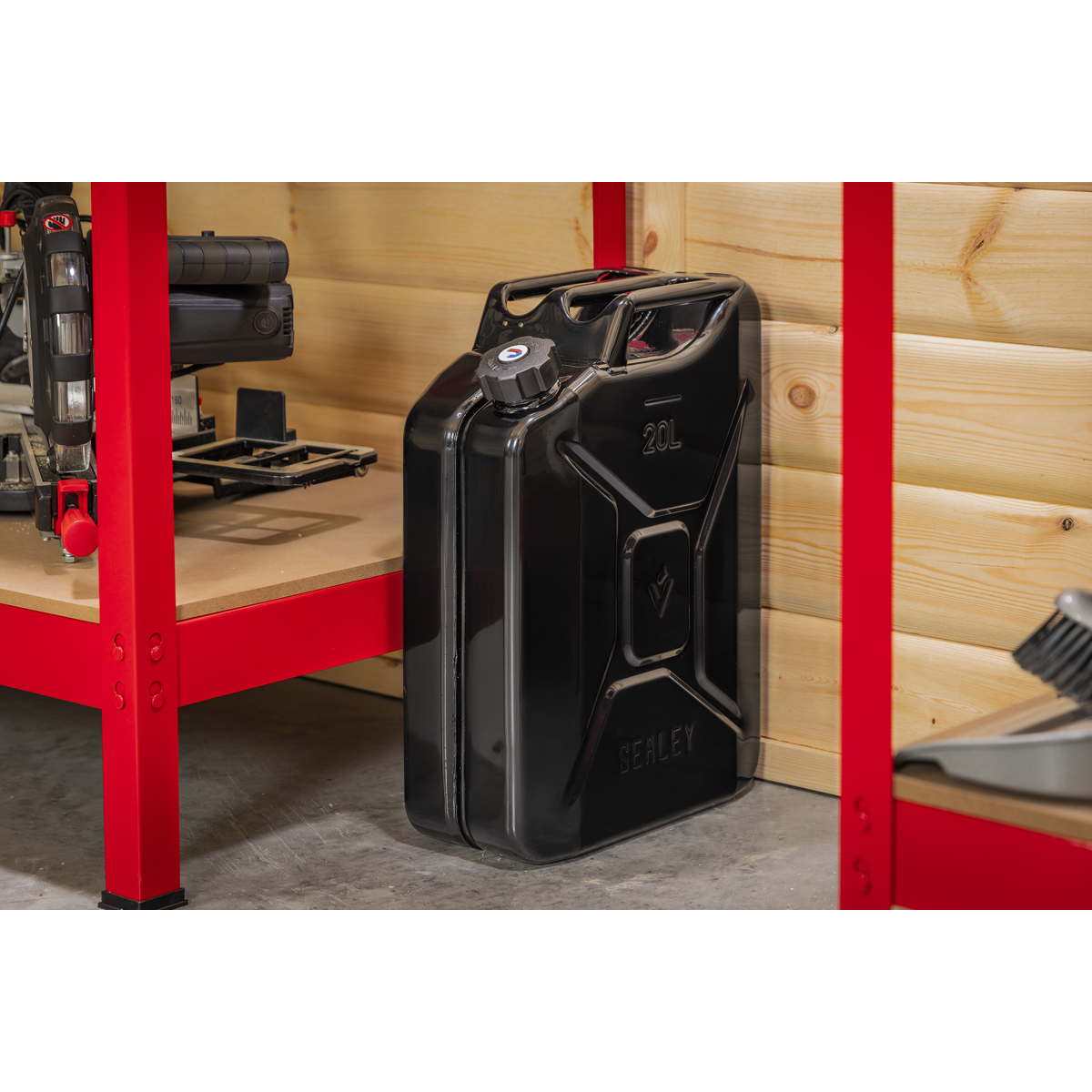 Screw Cap Metal Jerry Can 20L - Black JC20SCB
