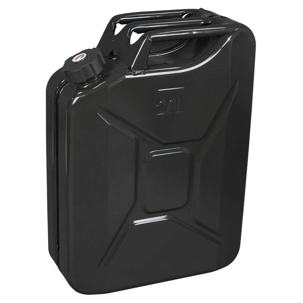 Screw Cap Metal Jerry Can 20L - Black JC20SCB
