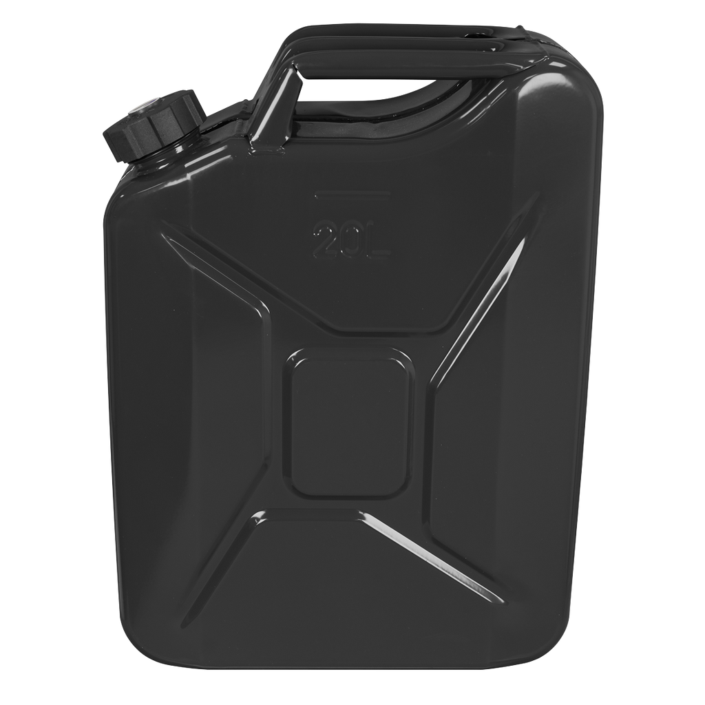 Screw Cap Metal Jerry Can 20L - Black JC20SCB