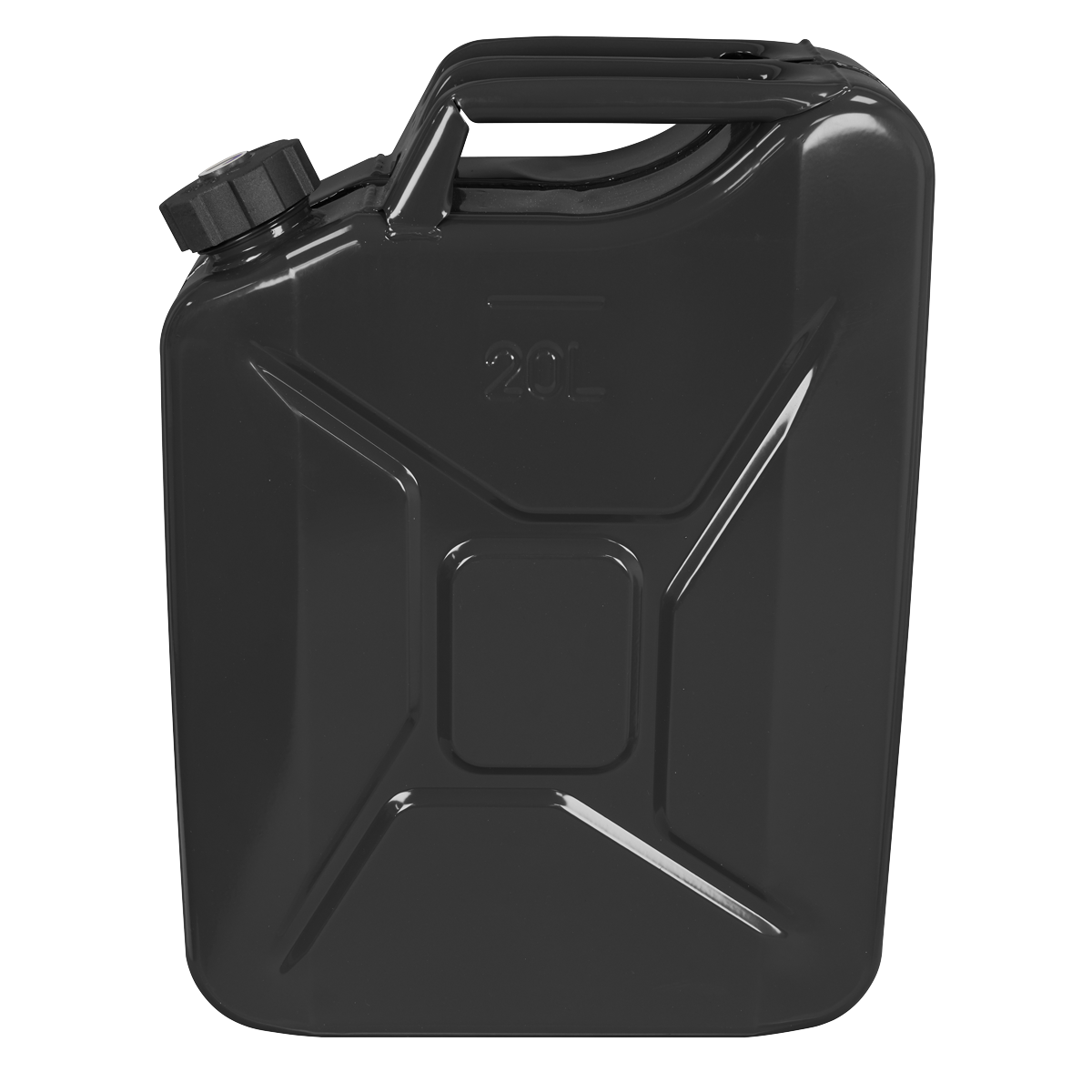 Screw Cap Metal Jerry Can 20L - Black JC20SCB