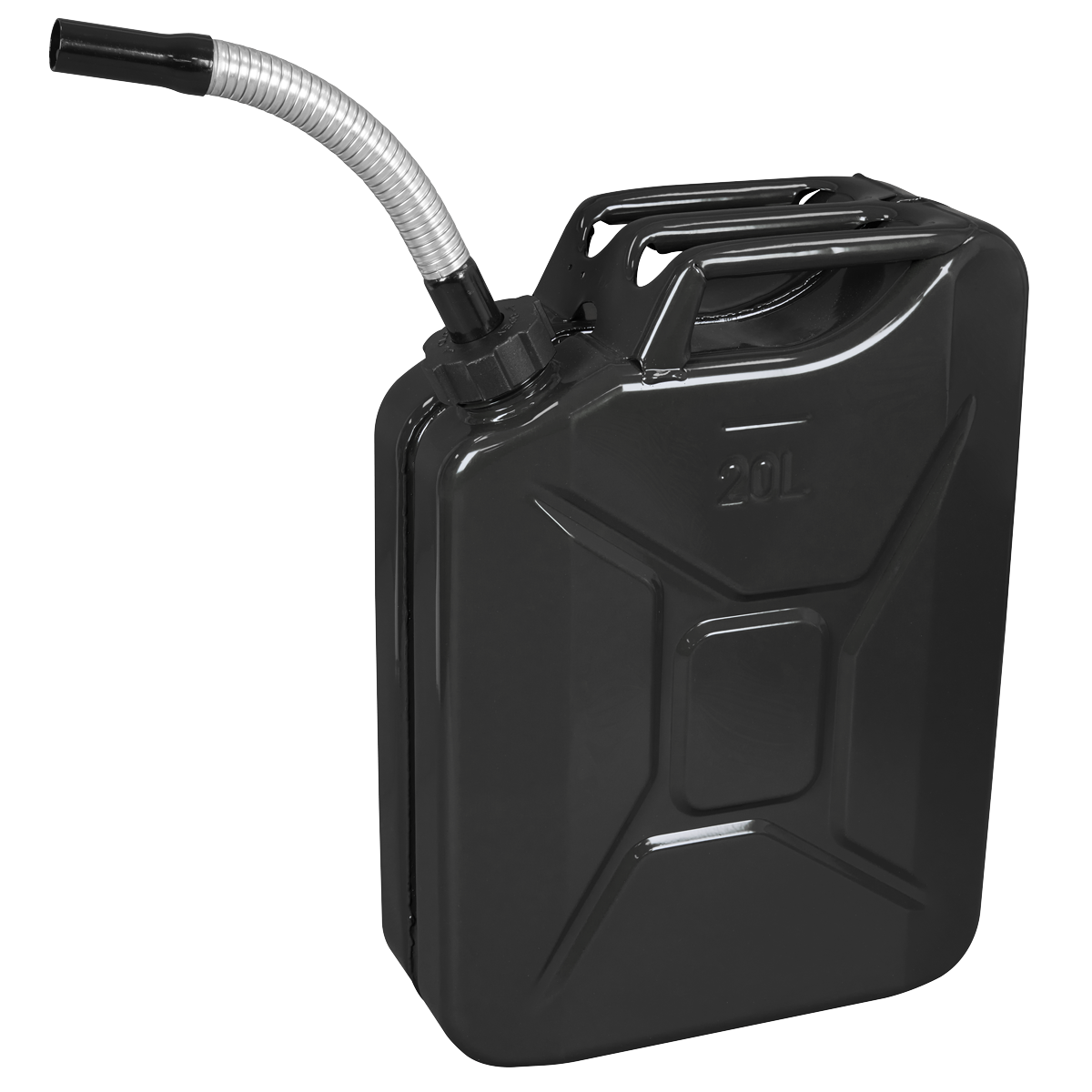 Screw Cap Metal Jerry Can 20L - Black JC20SCB