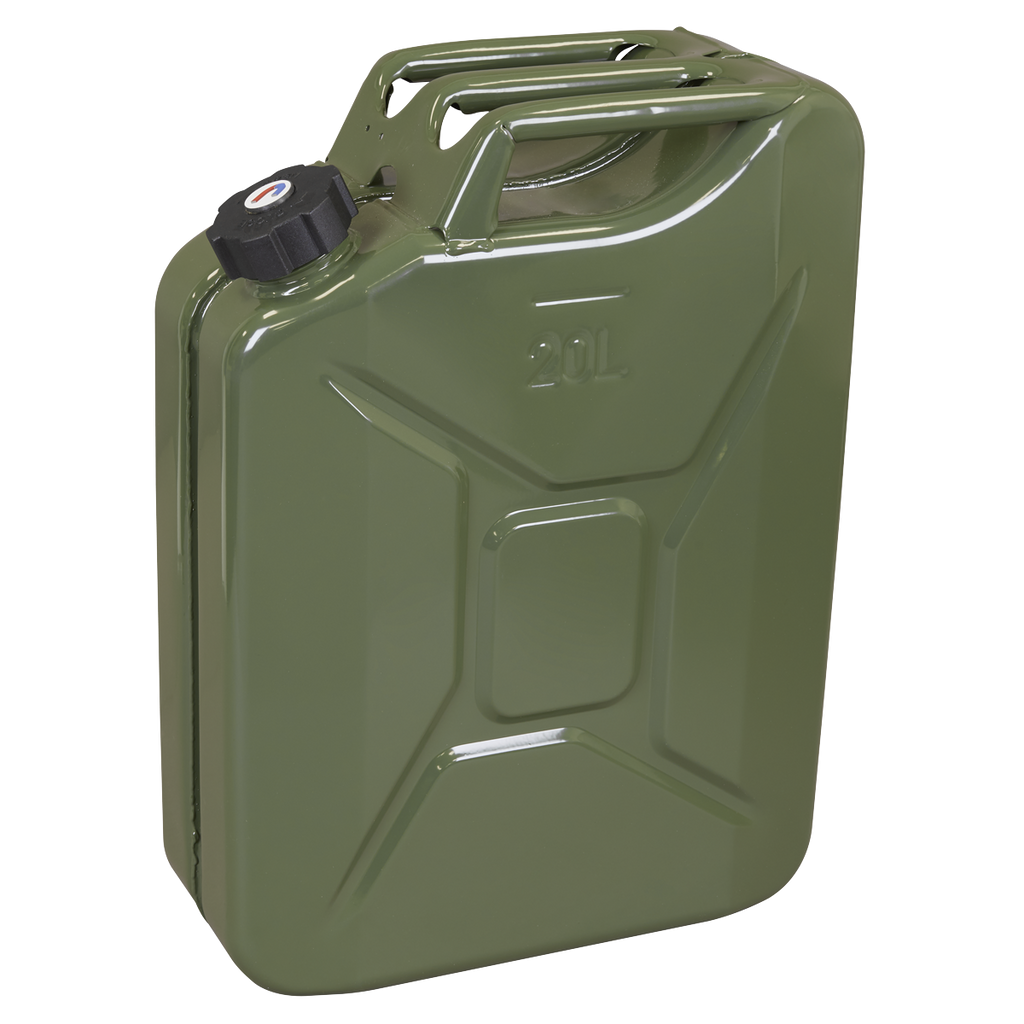 Screw Cap Metal Jerry Can 20L - Green JC20SCG