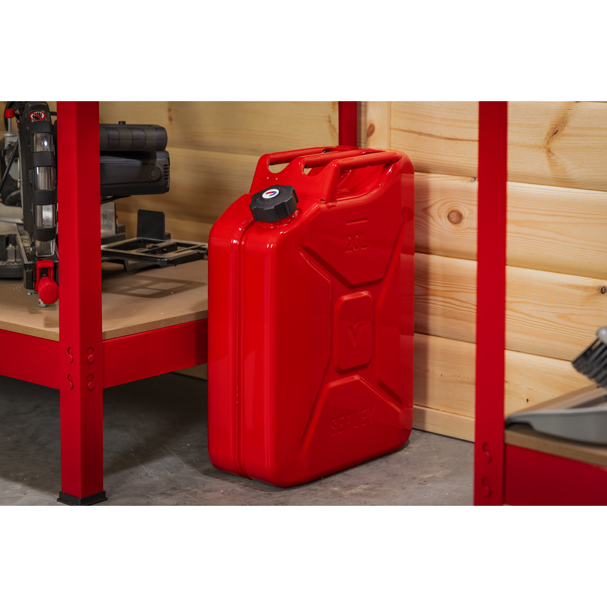 20L Screw Cap Metal Jerry Can - Red JC20SCR