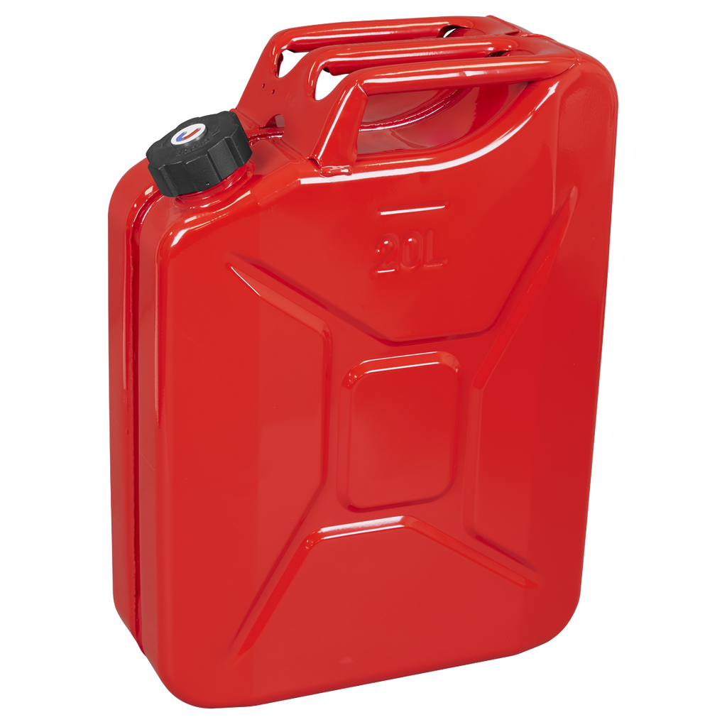 20L Screw Cap Metal Jerry Can - Red JC20SCR