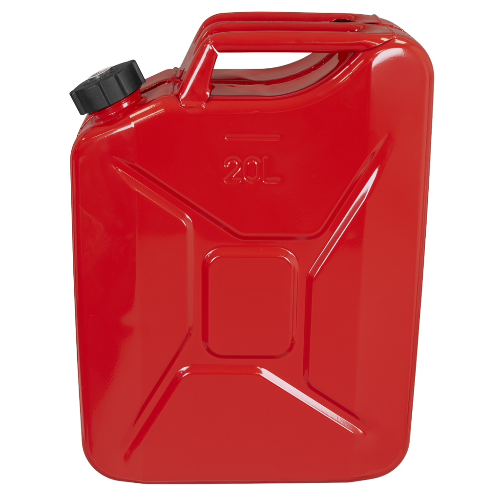 20L Screw Cap Metal Jerry Can - Red JC20SCR