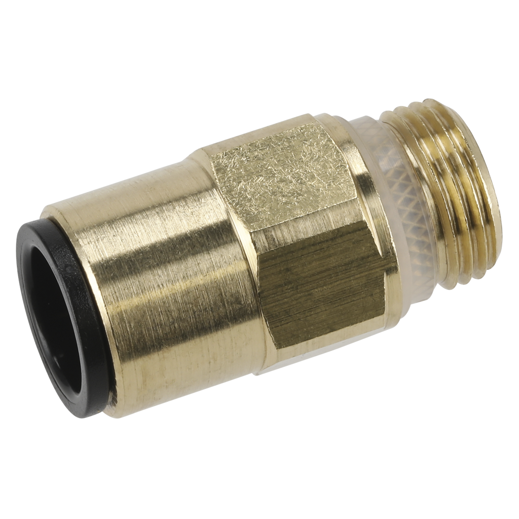 John Guest® Brass SuperThread Straight Adaptor 12mm x 3/8"BSP - Pack of 2 JGBC1238