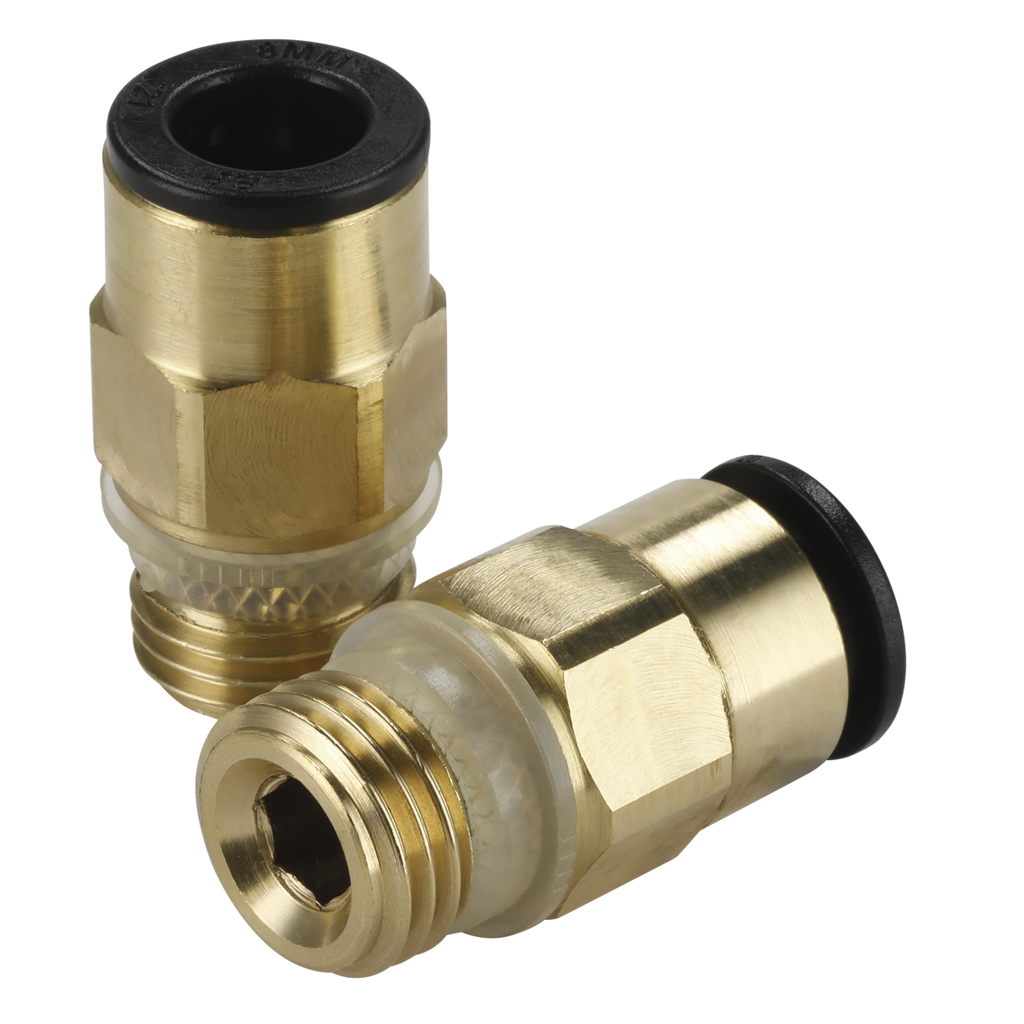 John Guest® Brass SuperThread Straight Adaptor 8mm x 1/4"BSP - Pack of 2 JGBC814