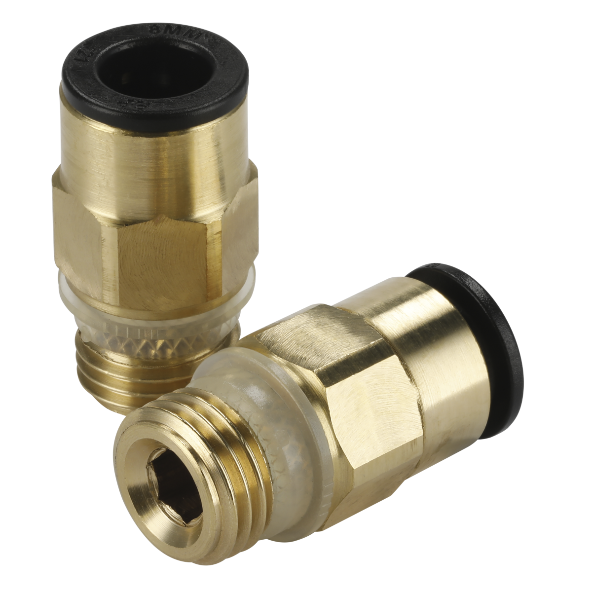 John Guest® Brass SuperThread Straight Adaptor 8mm x 1/4"BSP - Pack of 2 JGBC814