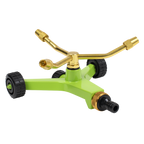 3-Arm Brass Sprinkler with Metal Wheeled Base JS2032