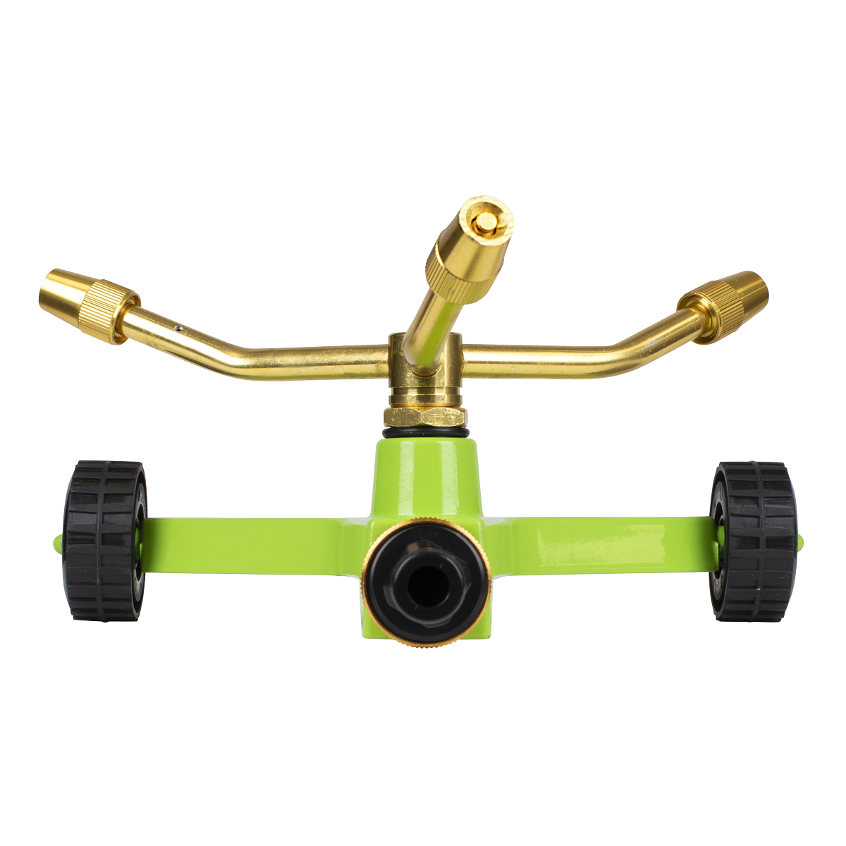 3-Arm Brass Sprinkler with Metal Wheeled Base JS2032