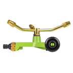 3-Arm Brass Sprinkler with Metal Wheeled Base JS2032