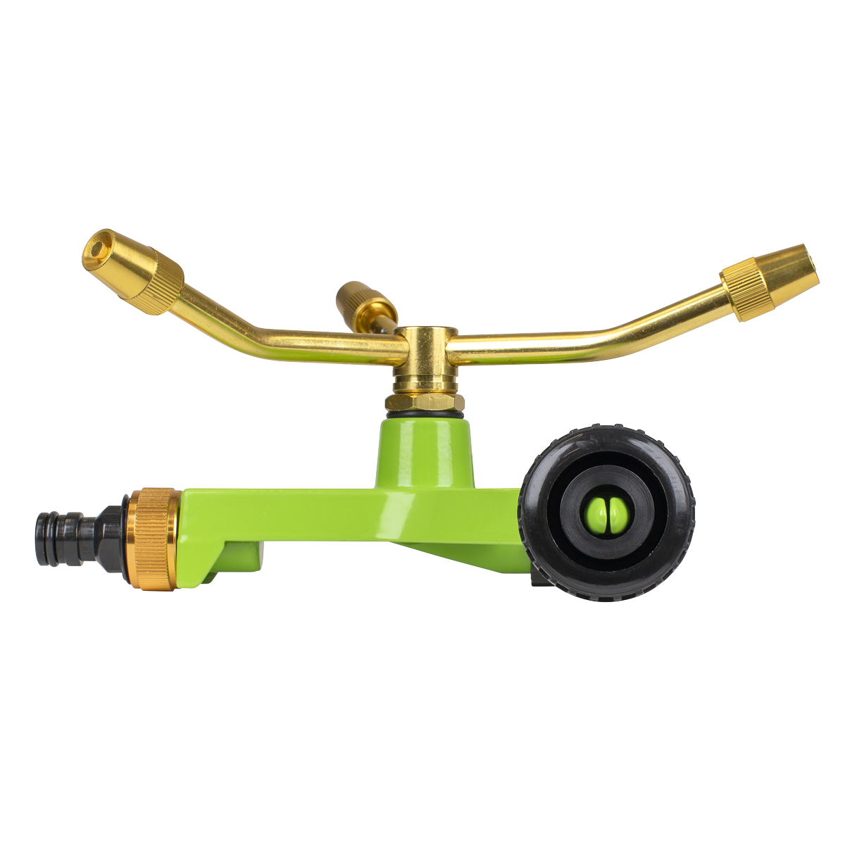 3-Arm Brass Sprinkler with Metal Wheeled Base JS2032