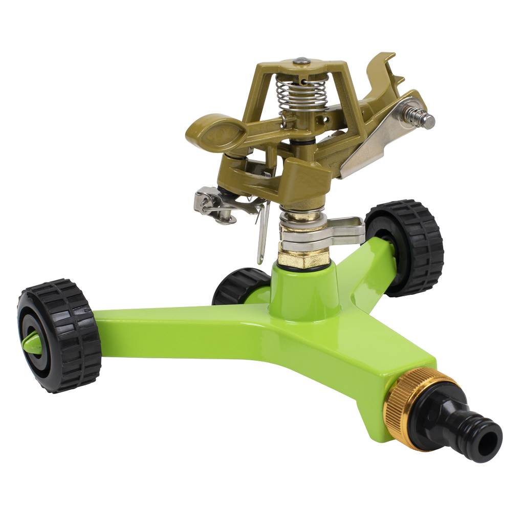 Pulsating Sprinkler with Metal Wheeled Base JS2034