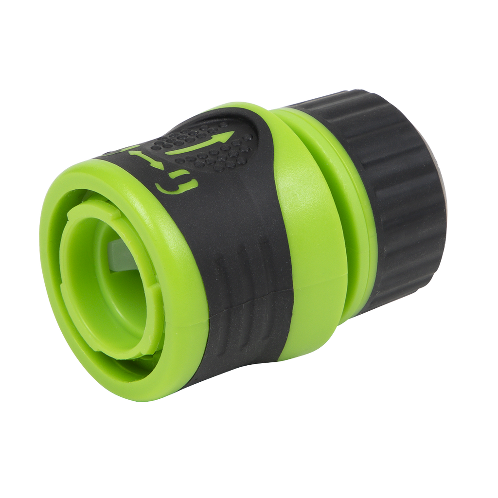 Soft-Touch Hose Connector With Water Stop & Lock 1/2"-5/8" JS3051