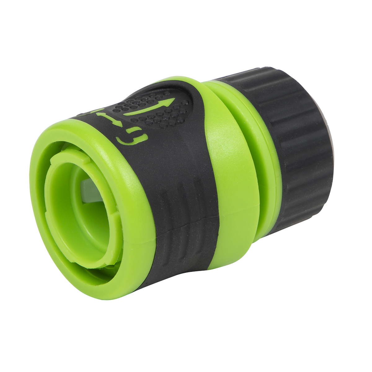 Soft-Touch Hose Connector With Water Stop & Lock 1/2"-5/8" JS3051