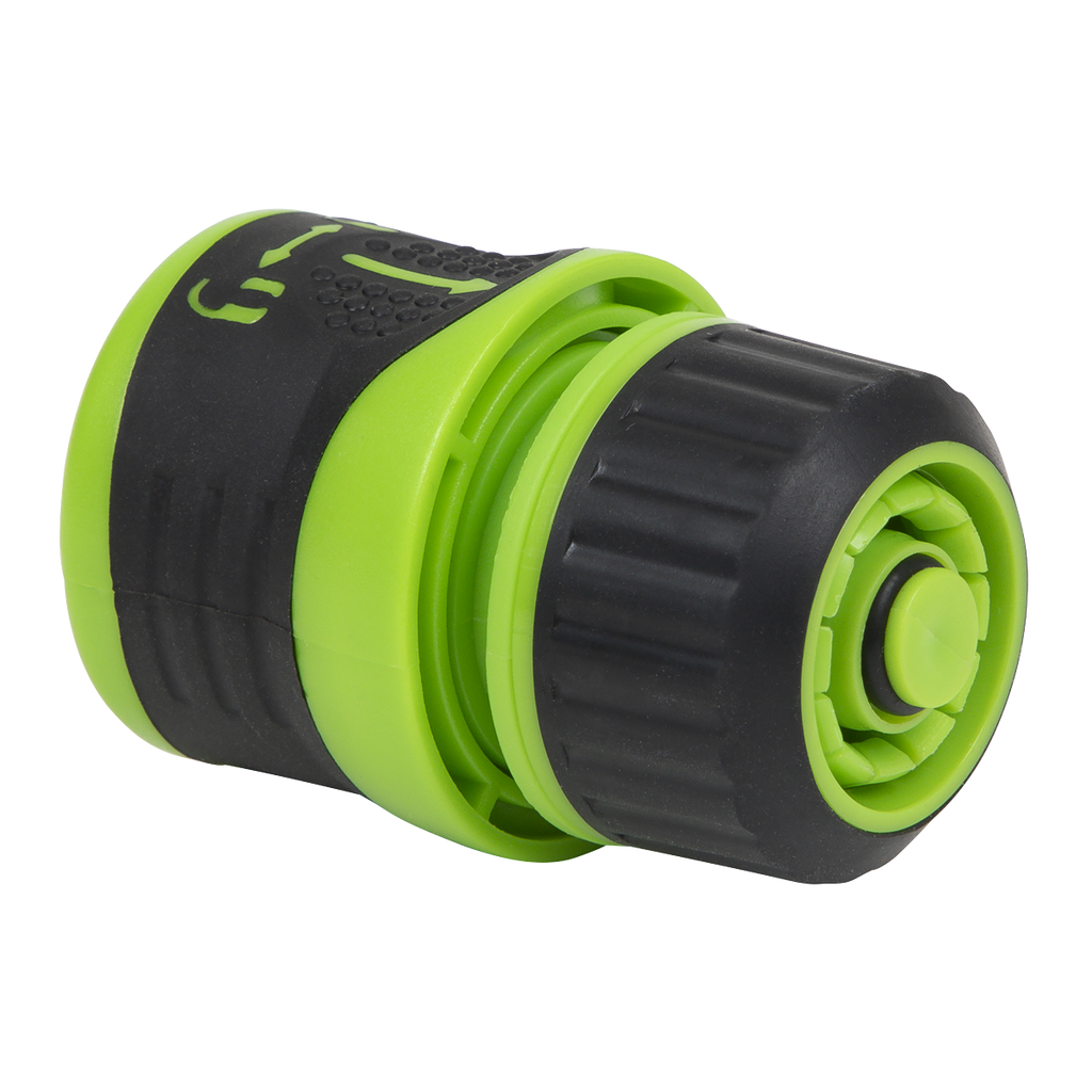 Soft-Touch Hose Connector With Water Stop & Lock 1/2"-5/8" JS3051