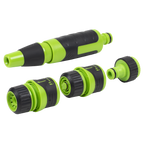 Deluxe Hose Nozzle & Connector Set 4pc JS9611