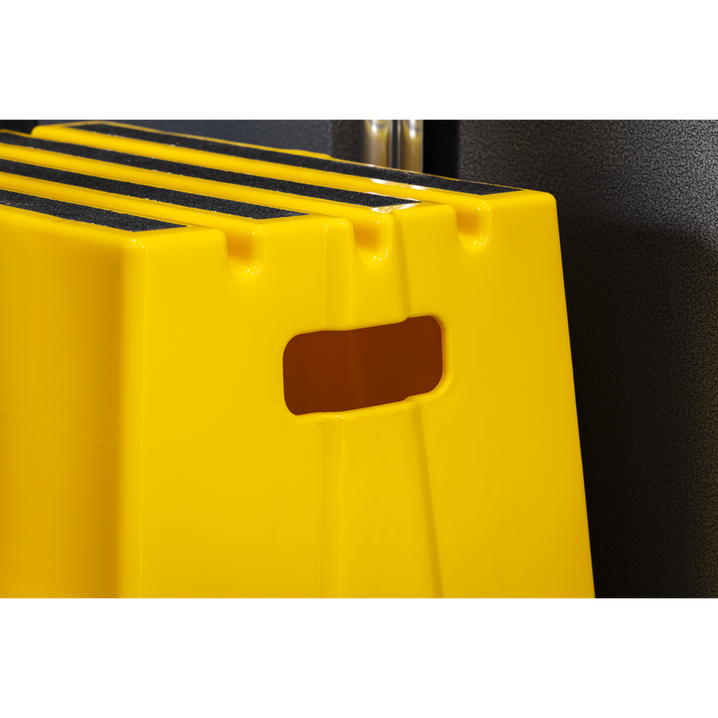 Heavy-Duty 2-Step Safety Steps with Anti-Slip Treads 150kg Capacity, Yellow - EN 14183 KS6