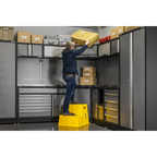 Heavy-Duty 2-Step Safety Steps with Anti-Slip Treads 150kg Capacity, Yellow - EN 14183 KS6
