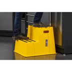 Heavy-Duty 2-Step Safety Steps with Anti-Slip Treads 150kg Capacity, Yellow - EN 14183 KS6