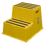 Heavy-Duty 2-Step Safety Steps with Anti-Slip Treads 150kg Capacity, Yellow - EN 14183 KS6
