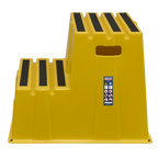 Heavy-Duty 2-Step Safety Steps with Anti-Slip Treads 150kg Capacity, Yellow - EN 14183 KS6