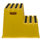 Heavy-Duty 2-Step Safety Steps with Anti-Slip Treads 150kg Capacity, Yellow - EN 14183 KS6
