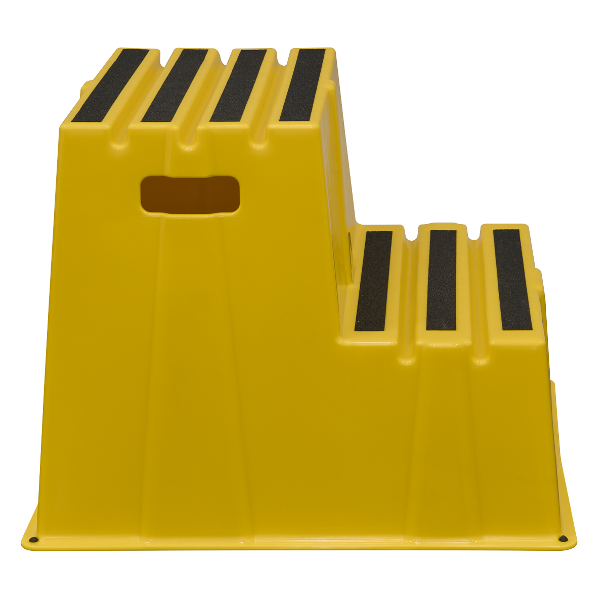 Heavy-Duty 2-Step Safety Steps with Anti-Slip Treads 150kg Capacity, Yellow - EN 14183 KS6