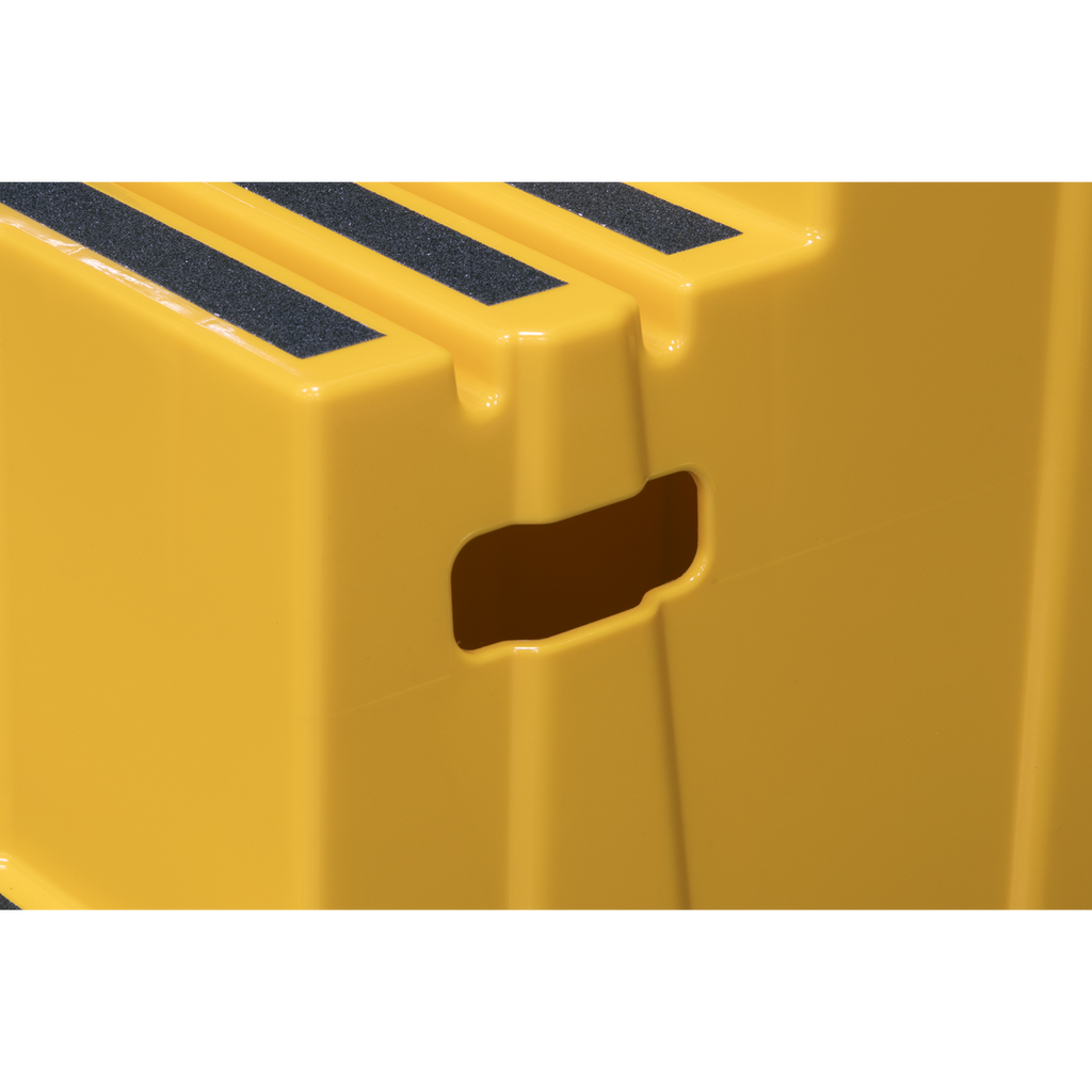 Heavy-Duty 3-Step Safety Steps with Anti-Slip Treads 150kg Capacity, Yellow - EN 14183 KS7