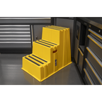 Heavy-Duty 3-Step Safety Steps with Anti-Slip Treads 150kg Capacity, Yellow - EN 14183 KS7