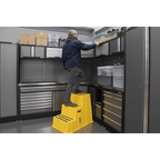 Heavy-Duty 3-Step Safety Steps with Anti-Slip Treads 150kg Capacity, Yellow - EN 14183 KS7