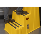 Heavy-Duty 3-Step Safety Steps with Anti-Slip Treads 150kg Capacity, Yellow - EN 14183 KS7