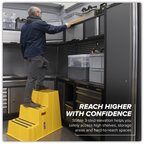 Heavy-Duty 3-Step Safety Steps with Anti-Slip Treads 150kg Capacity, Yellow - EN 14183 KS7